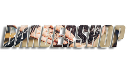  Barbershop -3d text. Creative design for your greeting card, flyers, invitations, posters, brochures, banners, on white background.