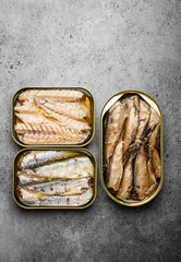 Canned fish in a tin