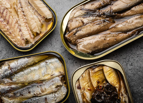 Canned fish in a tin