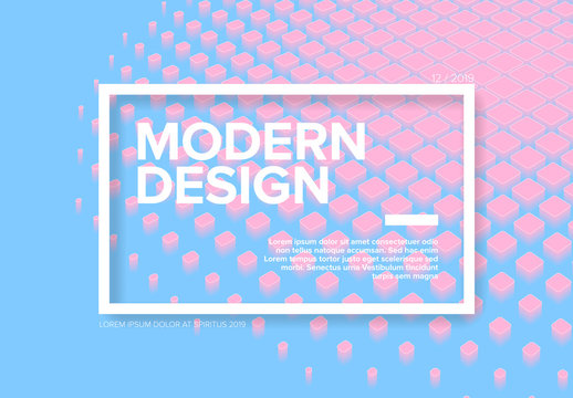 Light Blue Web Banner Layout with Pastel Pink Abstract Designs