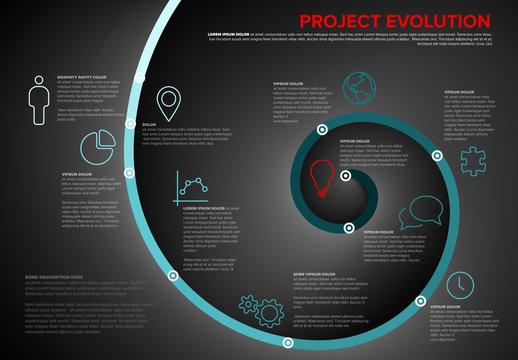 Infographic Layout with Spiral Design Element