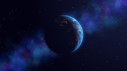 Earth day and night 3d render