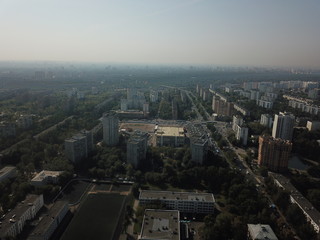 Copter sity view panorama Moscow