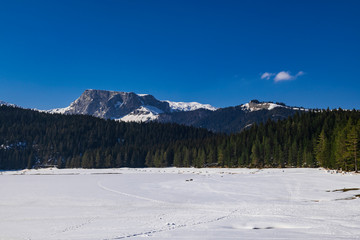 Fototapeta na wymiar Winter landscape in Montenegro.