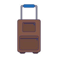 travel luggage symbol blue lines