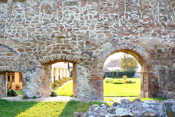 Fototapeta na wymiar Ruins of medieval cistercian abbey in Transylvania