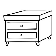 line drawing doodle of a bedside table