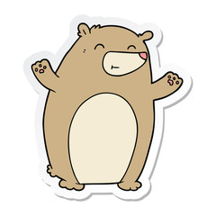 sticker of a happy cartoon bear