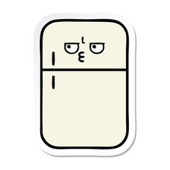 sticker of a cute cartoon fridge freezer