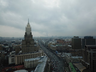 Obraz premium Panorama copter moscow sity view