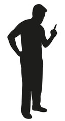 man scolding finger, silhouette vector