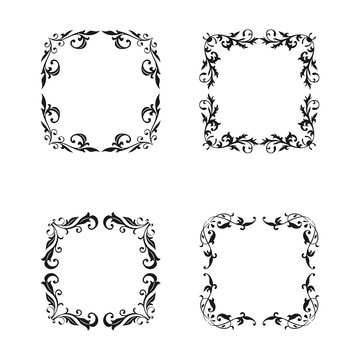 Vintage style square frames collection. Decorative frame set for your design for any holiday