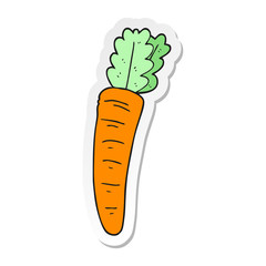 sticker of a cartoon carrot