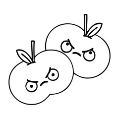 line drawing cartoon apples