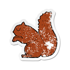retro distressed sticker of a cartoon squirrel