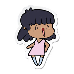 sticker of a cartoon woman