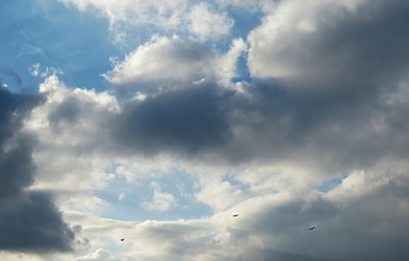 Beautiful cloudscape in blue sky, natural background