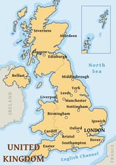 Fototapeta premium UK cities map