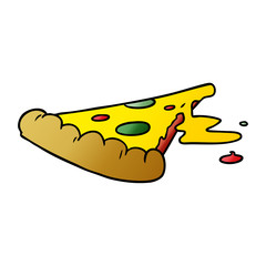 gradient cartoon doodle of a slice of pizza