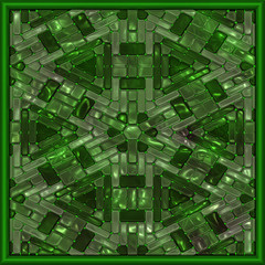 3d effekt - abstrakt grün mosaik rahmen glassteine hexagon
