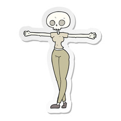 sticker of a cartoon zombie woman