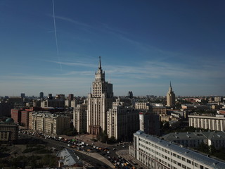 Fototapeta na wymiar Sity panorama sky view moscow