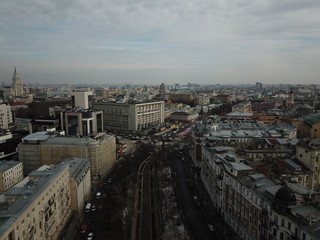 Sity panorama sky view moscow