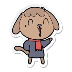 sticker of a cute cartoon dog