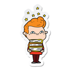 sticker of a cartoon excited man