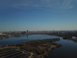 Copter panorama moscow sky