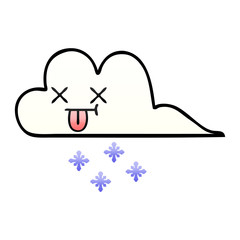 gradient shaded cartoon snow cloud