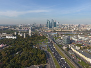 Fototapeta na wymiar Moscow panorama sky view