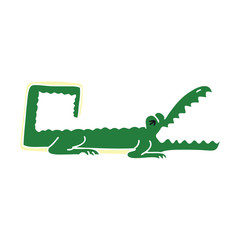 quirky hand drawn cartoon crocodile