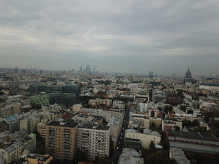 Panorama copter moscow sky
