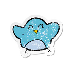 retro distressed sticker of a cartoon bird