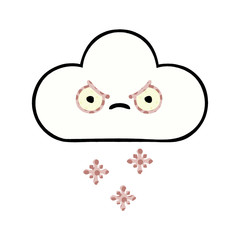 comic book style cartoon snow cloud
