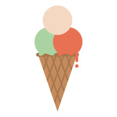 ice cream cone with scoops