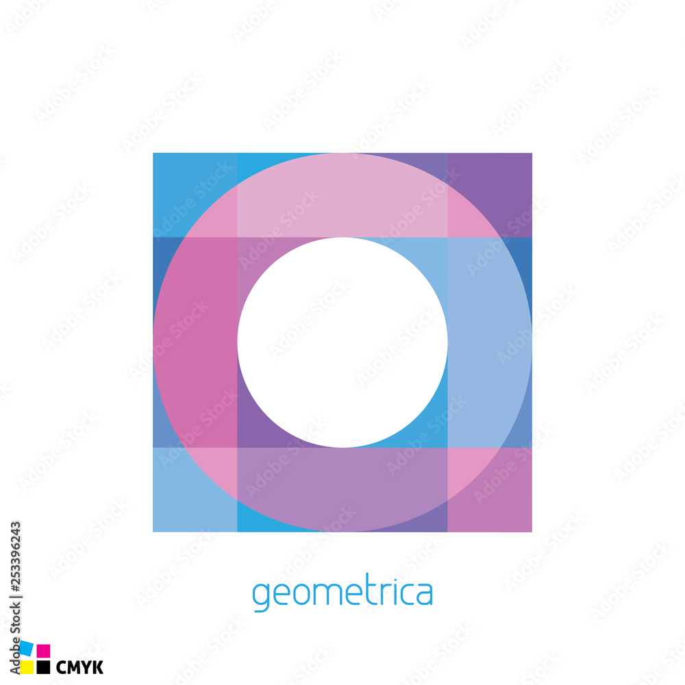Poster Abstract Square and Circle logo template. Vector logotype