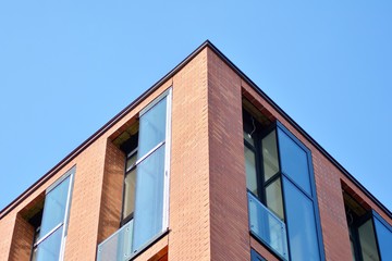Modern condo building with huge windows