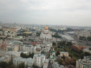 Moscow panorama copter sky