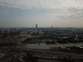 Moscow panorama copter sky