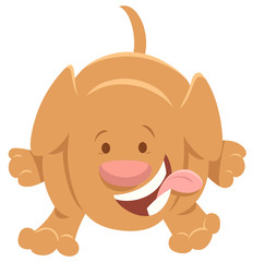 happy puppy cartoon animal character