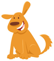 funny yellow dog cartoon animal character