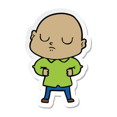sticker of a cartoon bald man