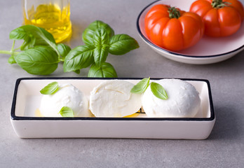 Fresh mozzarella cheese with spices.