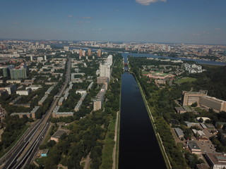 Panorama moscow sky copter