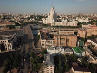 Panorama moscow sky copter