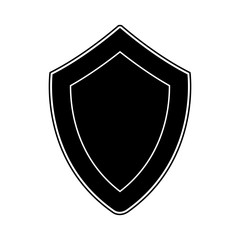 Isolated black shield on white background. Vector illustration of the shield. Emblem, symbol, shield icon