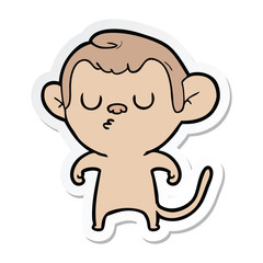 sticker of a cartoon monkey