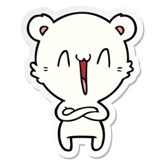 Fototapeta premium sticker of a happy polar bear cartoon